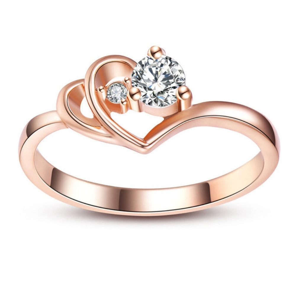 Rose Gold Filled White Sapphire Ring New - Picture 2 of 5